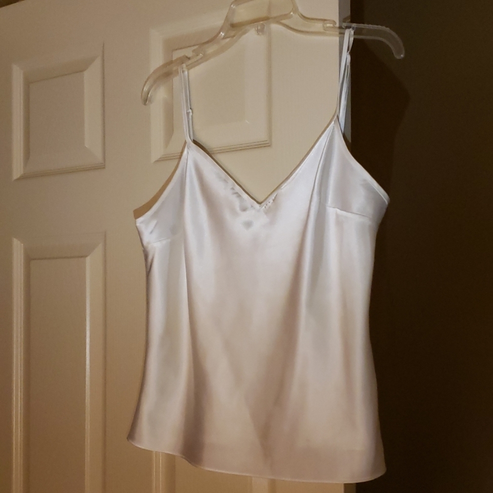 White sleeveless top
